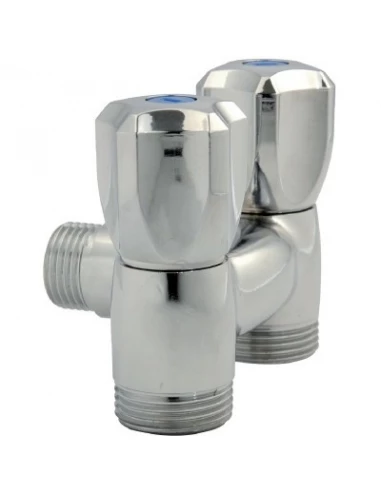 Robinet double sortie droit chromé