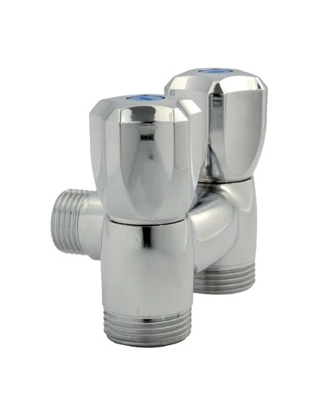 Robinet double sortie droit chromé