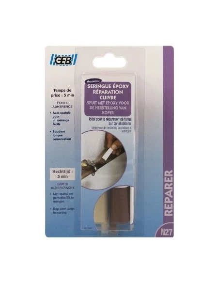 Seringue époxy réparation cuivre 24 ml