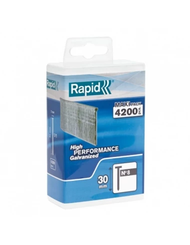 Pointes tête n°8, 35mm, galva 5000 pièces - RAPID