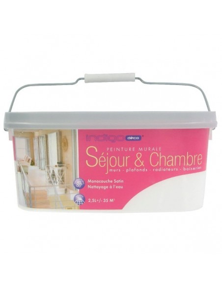 Peinture Murale Indigo Vert d'Eau 2.5L Monocouche, séjours et chambres, vert d'eau apaisant - Indigo