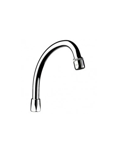 Bec universel col de cygne chrome - delabie ecrou 15/21 long 150 mm