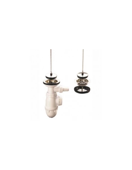 Vidage d'evier plastique pour 2 cuves gres communicantes avec trop plein integre - nicoll