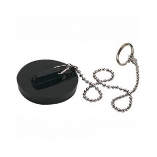 Bouchon pvc noir avec chainette triangle