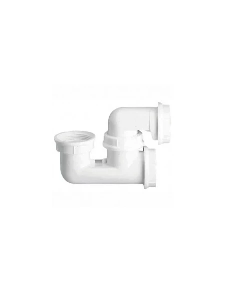 Siphon de baignoire plastique blanc avec bouchon de visite - nicoll