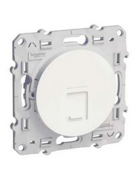 Prise rj45 blanc odace, grade 1 (multimédia) cat 6 utp, à vis
