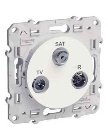 Prise tv/fm/sat odace blanc, 1 entrée, à vis