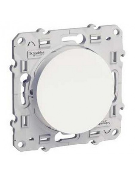 Interrupteur poussoir blanc odace, 10 a, à vis