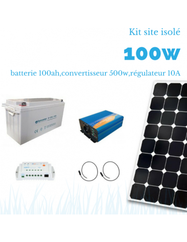 Kit solaire 100w , batterie 100 ah, 600w sinus