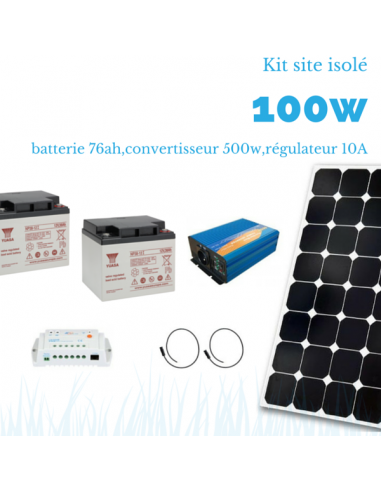 Kit solaire 100W , batterie 76 Ah, 500w 