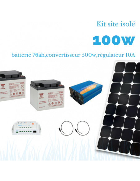 Kit solaire 100w , batterie 76 ah, 600w