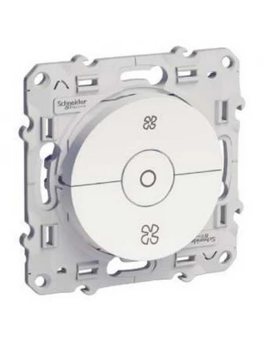 Interrupteur vmc blanc odace, avec position arrêt, à vis