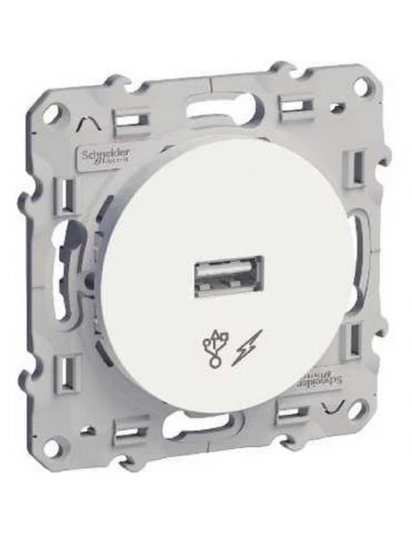 Prise alim usb 5v blanc odace, à vis