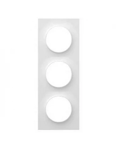 Odace Styl, plaque Blanc 3 postes horizontaux ou verticaux entraxe 71 mm NEW 2023