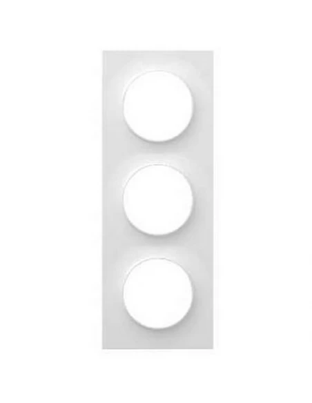 Odace Styl, plaque Blanc 3 postes horizontaux ou verticaux entraxe 71 mm NEW 2023
