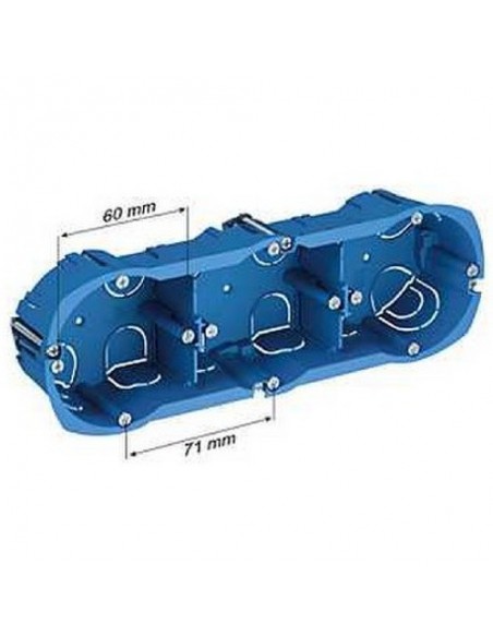Boitier cloison sèche 3 postes diam 67, prof 40 mm schneider