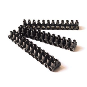 Dominos, barrette 2.5 mm² noir (12 plots)