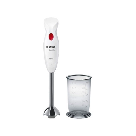 Mixeur plongeant CleverMixx-400 W-1 vitesse -Pied inox amovible-Bol mixeur -Blanc - BOSCH