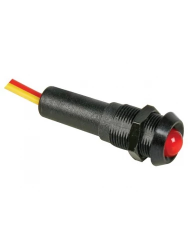 Voyant led rouge 12v - boitier noir