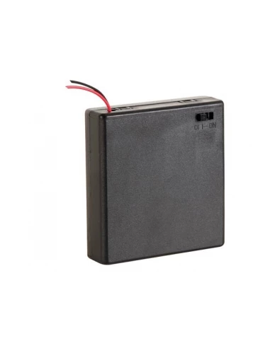 Coupleur de 4 piles (lr6) (avec connexions pour fils) + commutateur