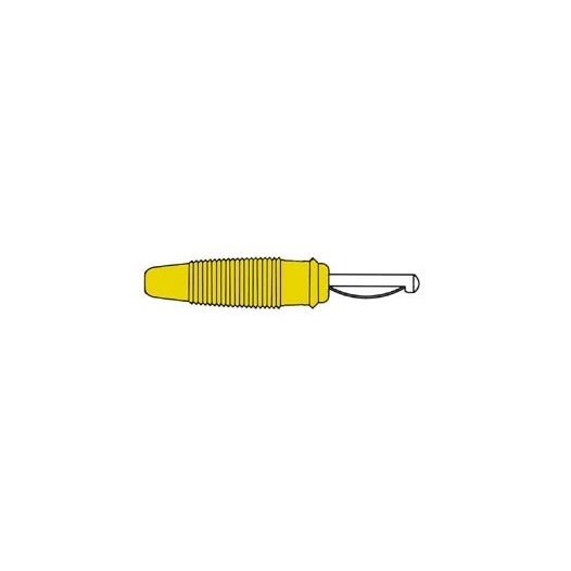 Fiche 4mm a trou transversal, a souder - jaune (vq 30)