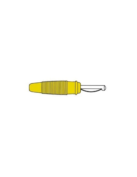 Fiche 4mm a trou transversal, a souder - jaune (vq 30)
