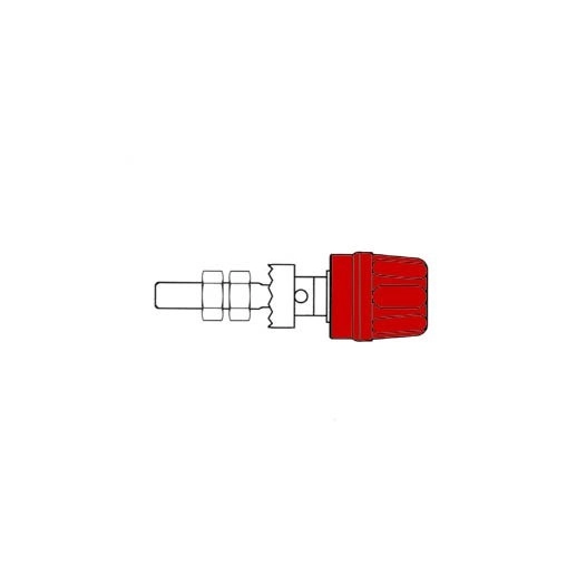Douille 4mm - longue tige - rouge (pk 10a)
