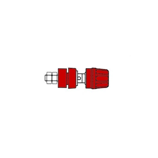 Douille 4mm avec bouchon imperdable- rouge (pki 10a)