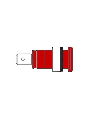 Douille de securite isolee 4mm, rouge (seb 2620-f6,3)