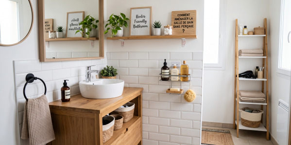 Comment aménager la salle de bain sans perçage ?